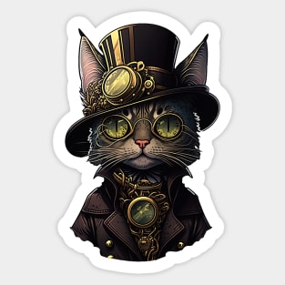 Steampunk Cat Sticker